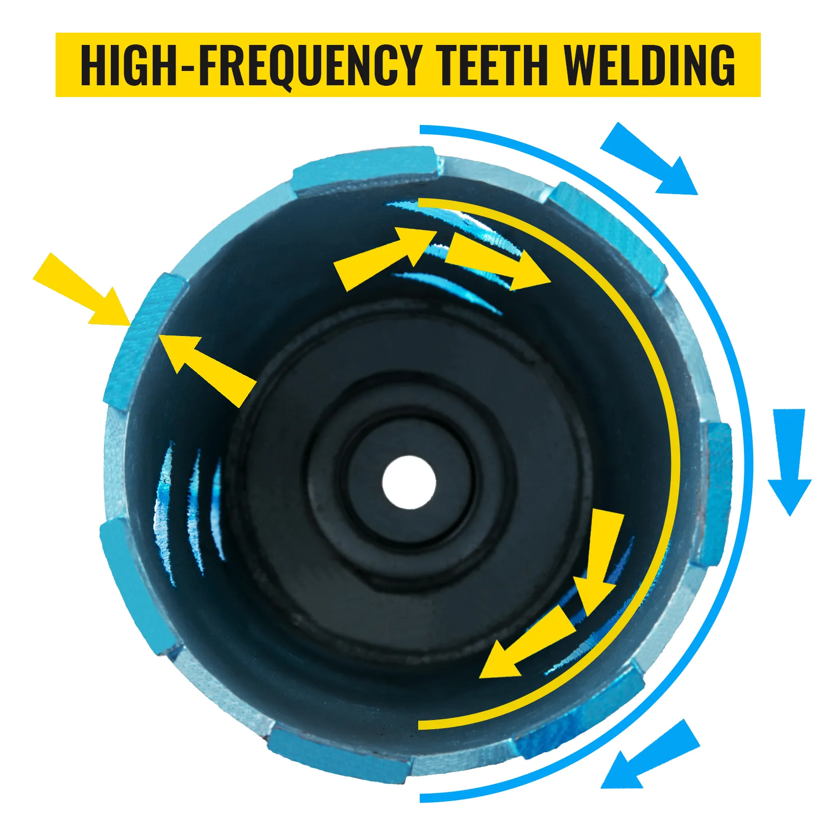 Broca de diamante VEVOR con tecnología de soldadura de dientes de alta frecuencia.