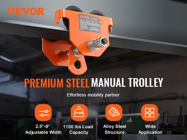 Carro manual VEVOR, acero de primera calidad, capacidad de carga de 1100 lbs, ancho ajustable de 2,5" a 8".