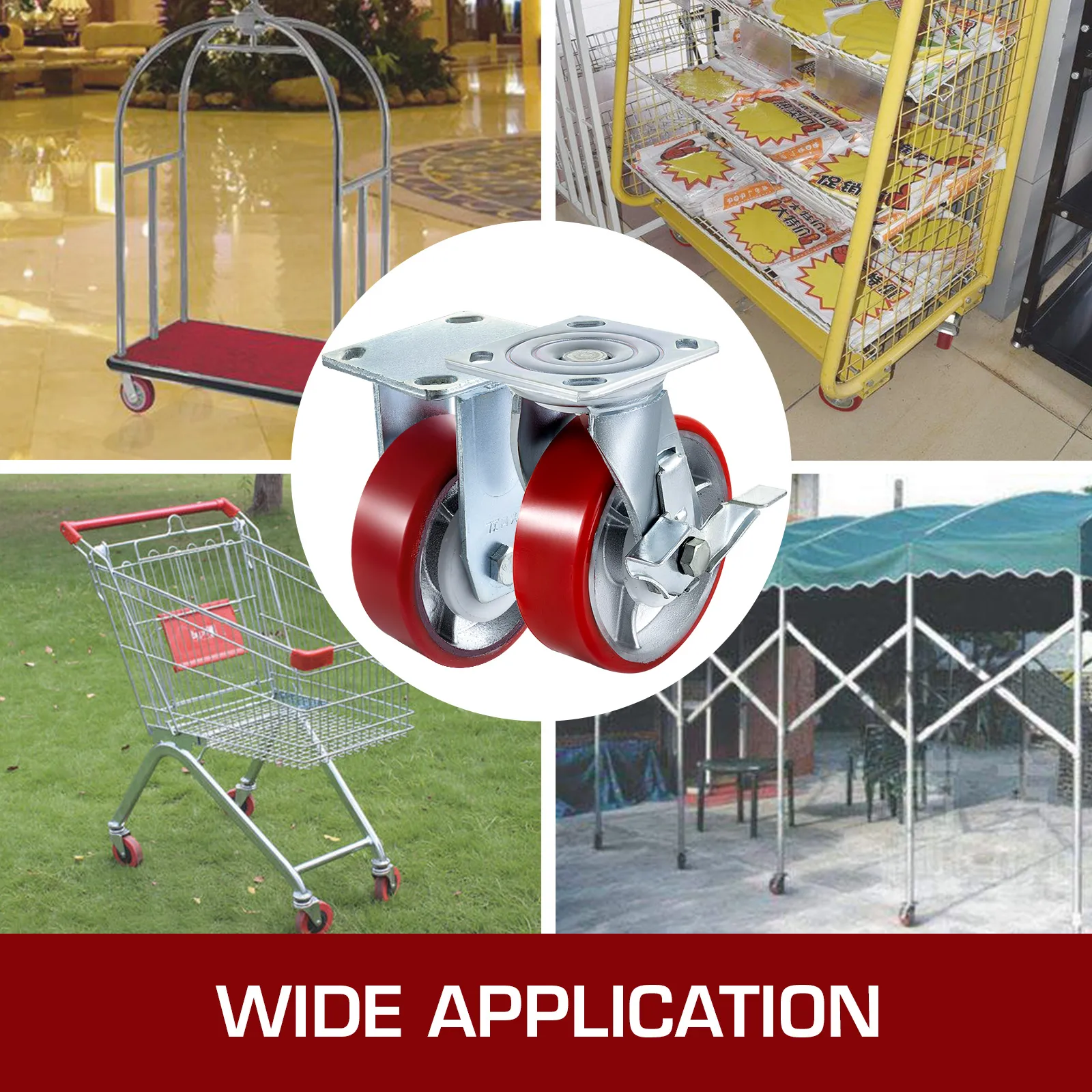 VEVOR caster wheels used on trolleys, carts, racks, and movable structures. wide application.