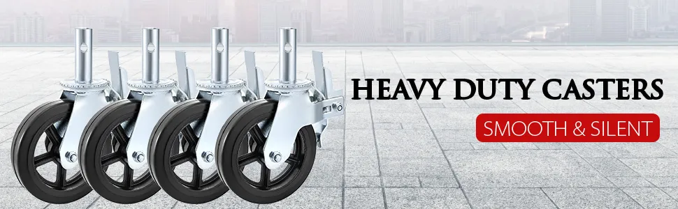 VEVOR scaffolding caster wheels, smooth and silent heavy-duty casters.