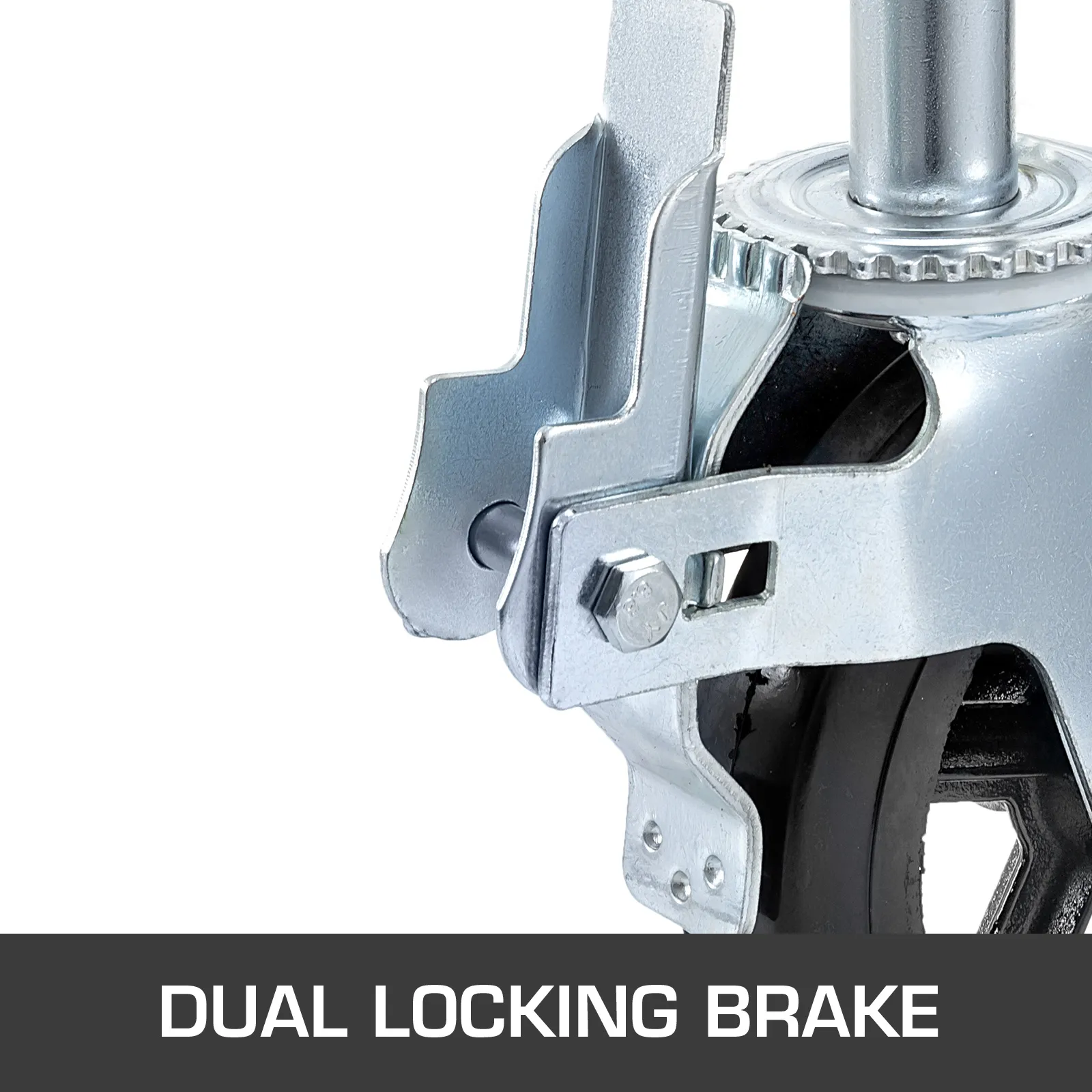 VEVOR scaffolding caster wheels with dual locking brake mechanism.