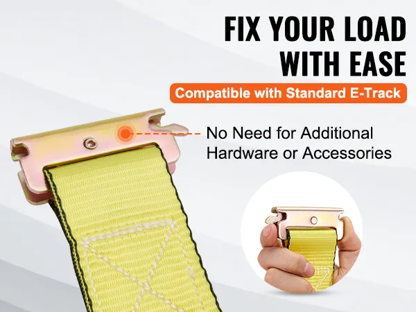 VEVOR-Ratschen-Spanngurte sind mit Standard-E-Tracks kompatibel. Keine zusätzliche Hardware erforderlich.