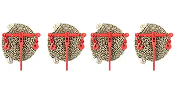 VEVOR chain load binder kit with four red and gold chains arranged in a row.