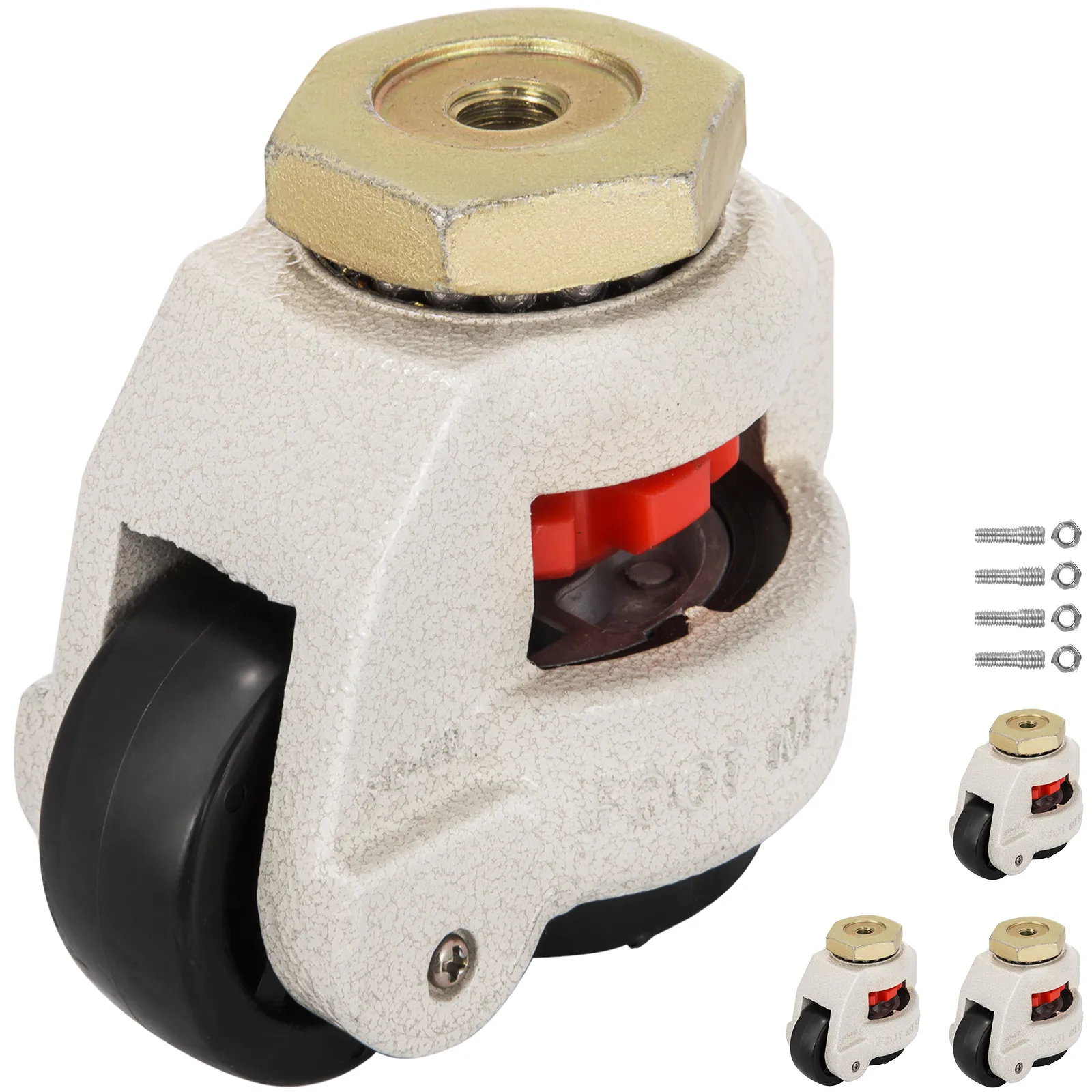 VEVOR leveling casters with heavy-duty design and installation hardware set.