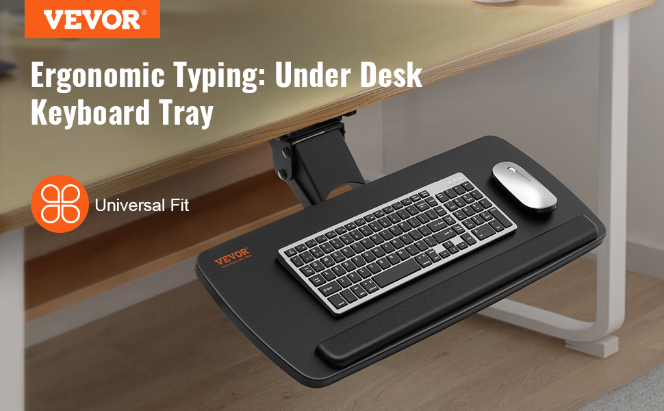 PREDUCTS Keyboard Tray 45cm Black 未使用 VIVO Large Height Adjustable Under Desk Keyboard Tray, C
