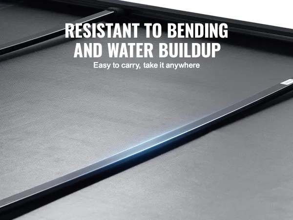 VEVOR truck bed cover with rust-resistant aluminum crossbars, resistant to bending and water buildup.