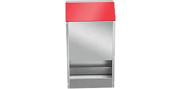 red-topped VEVOR galvanized poultry feeder with dual feed trays.