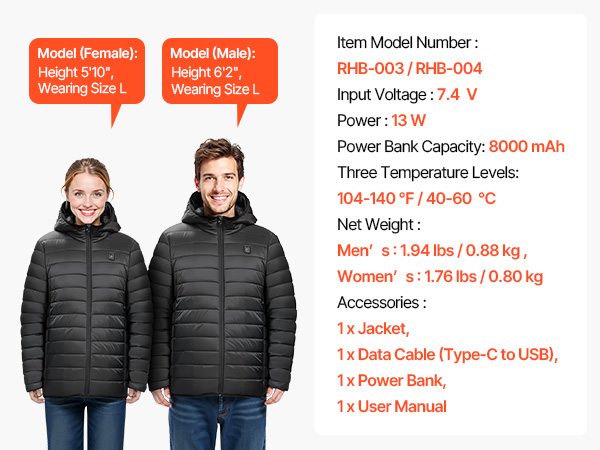 Veste Chauffante USB 5 Zones Gilet Veste Chauffante Chauffante Pour Hommes Et Femmes USB Vêtements Chauffants électriques En Veste Coupe-vent Imperméable Doublure Amovible - 3