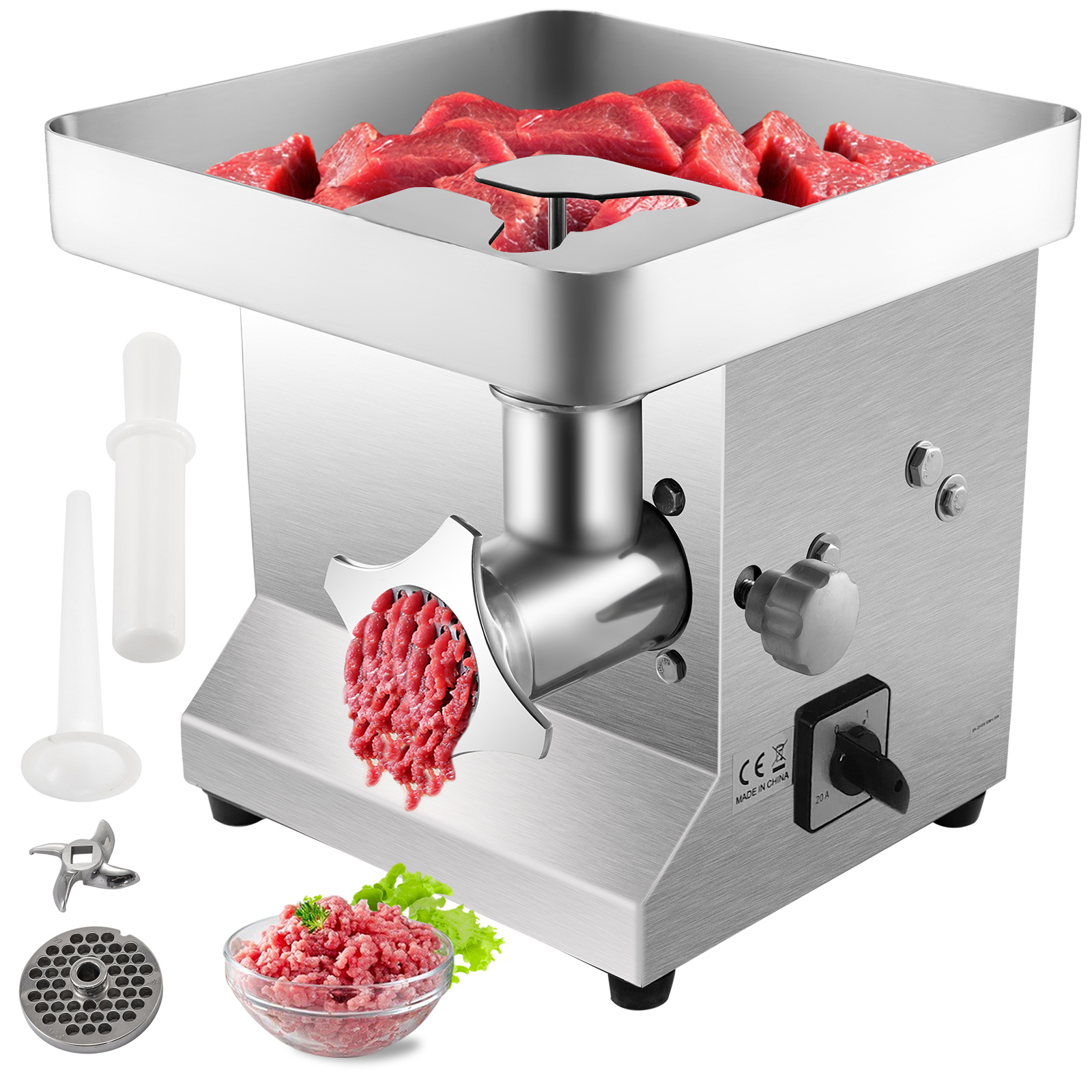 VEVOR Commercial Meat Grinder 850W 550LB/H Stainless Steel