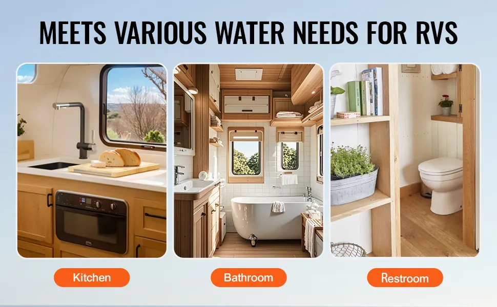 VEVOR RV Tankless Water Heater, Instant Shower with 15 x 15 inches Black Door and Remote Controller, 55000BTU Optimized Comfort Performance Hot Water, Ideal for RVers' Family Everyday Use