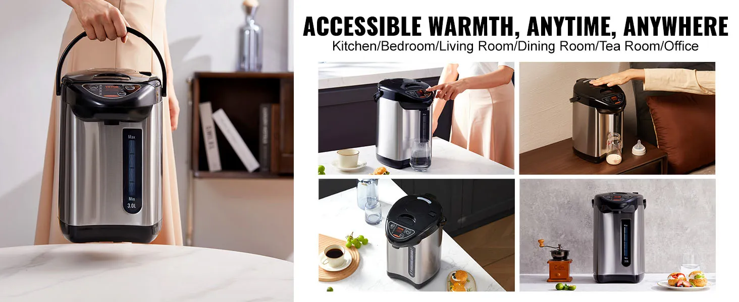 VEVOR hot water dispenser, perfect for kitchen, bedroom, living room, dining room, tea room, office.