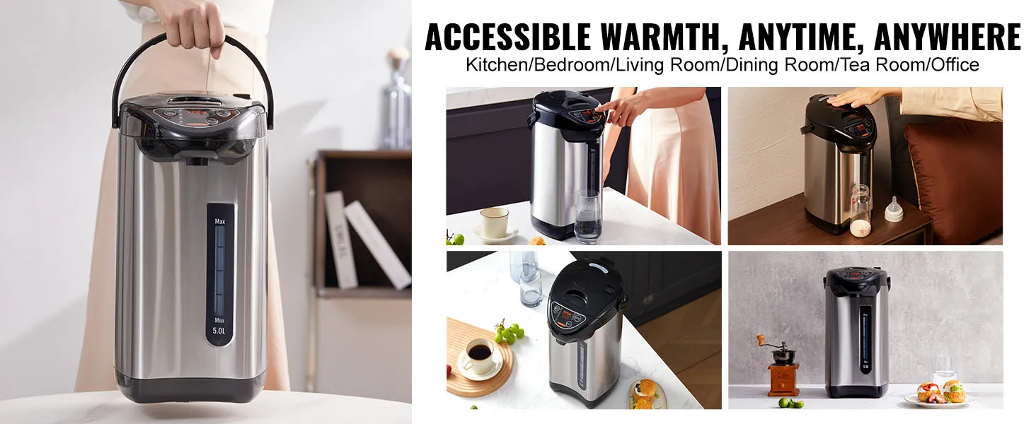VEVOR hot water dispenser in various settings, offering easy access to hot water.