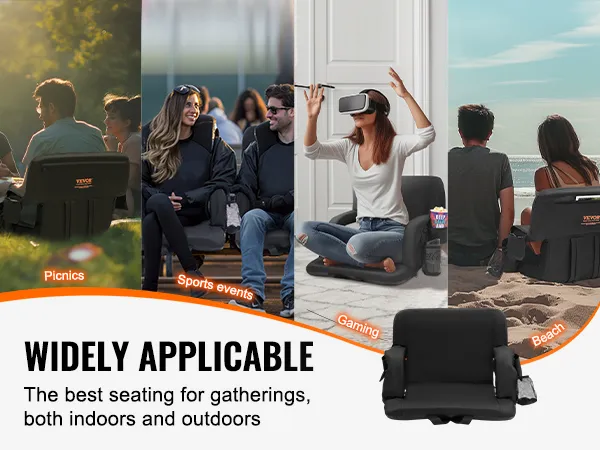 VEVOR heated stadium seat for picnics, sports events, gaming, and beach lounging. widely applicable.