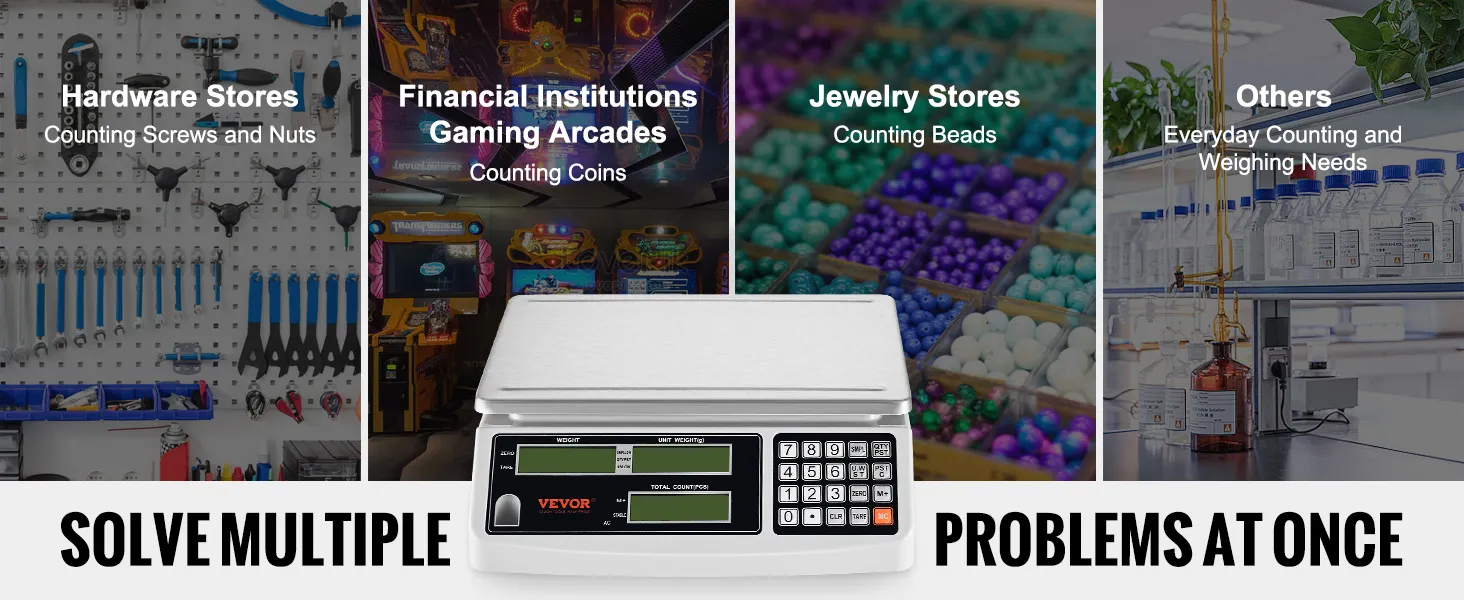 Báscula contadora industrial VEVOR para hardware, juegos, joyas y necesidades de pesaje diarias.