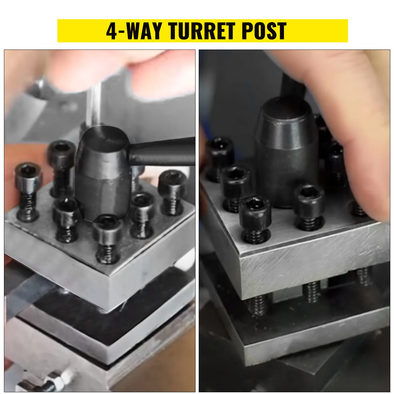 Mini torno de metal VEVOR con columna de torreta de 4 vías que se ajusta.