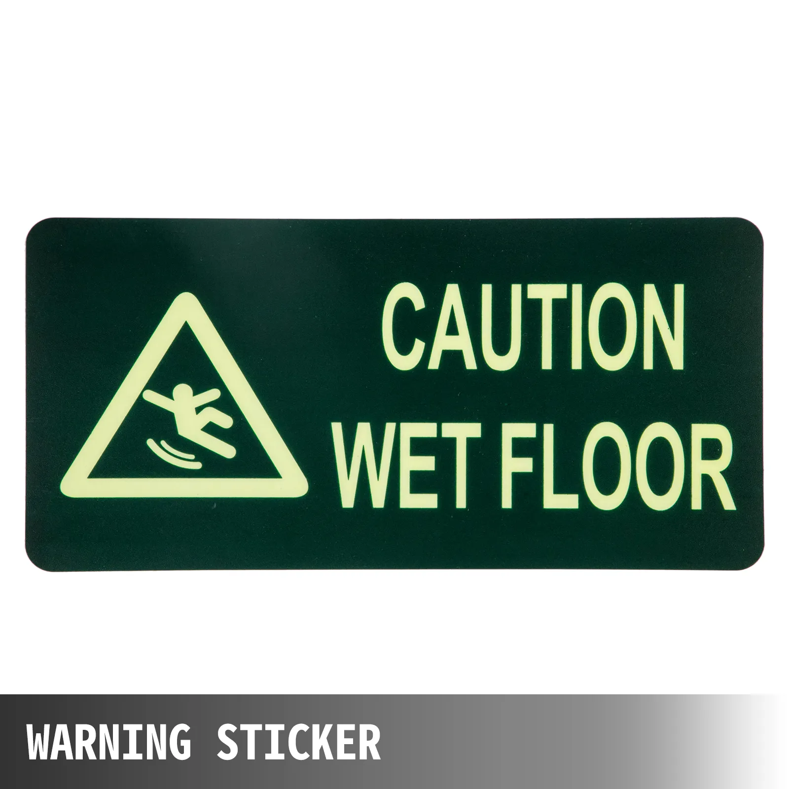 VEVOR wet floor sign, caution wet floor in bold, green warning sticker.