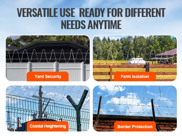VEVOR-Stacheldrahtzaun zur Hofsicherung, zur Abgrenzung von Bauernhöfen, zur Küstenbefestigung und zum Grenzschutz.