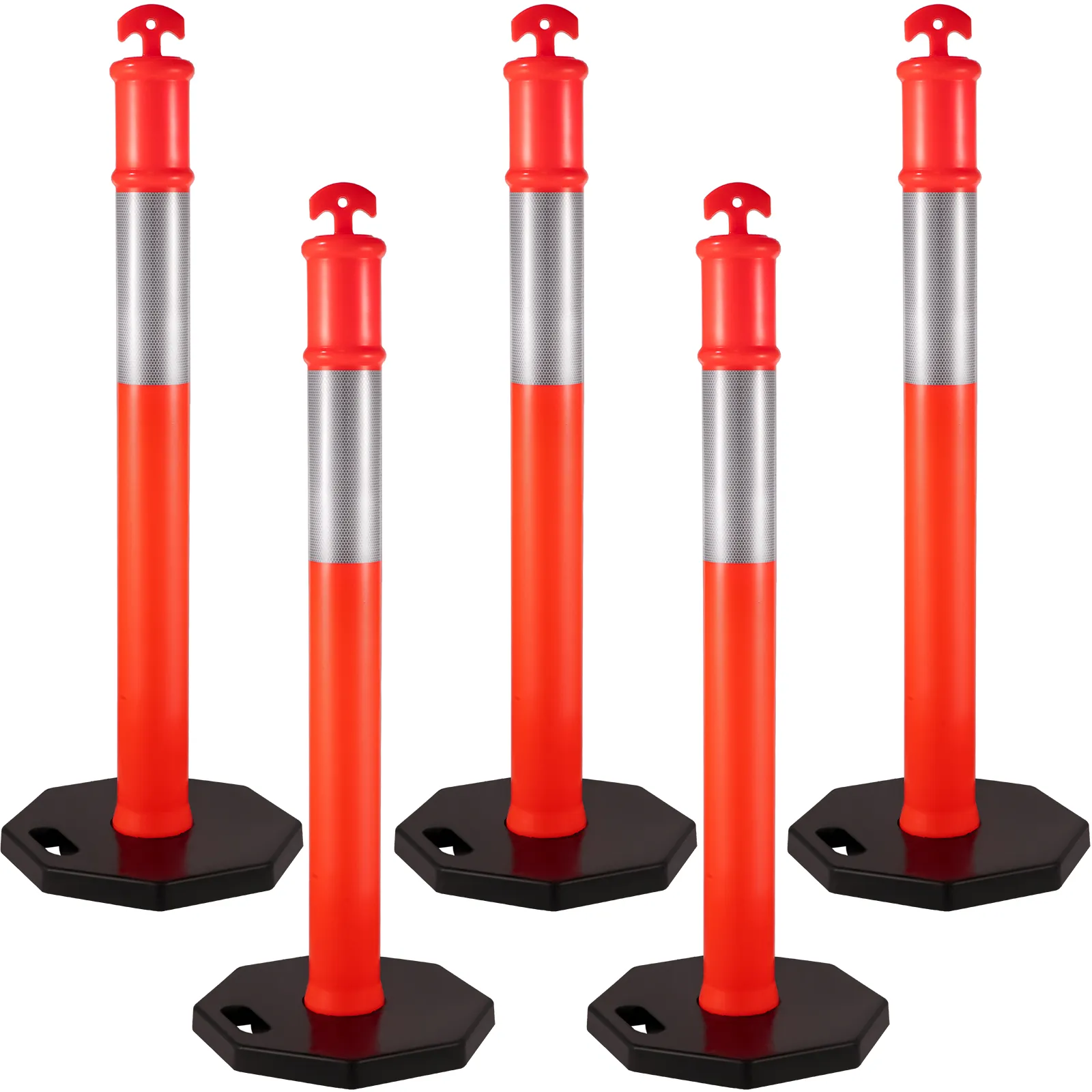 VEVOR delineator posts with reflective bands and octagonal bases.