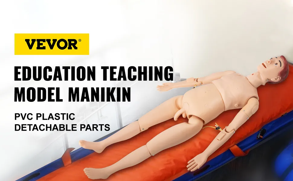 Maniquí de enfermería VEVOR para enseñanza educativa, con plástico PVC y piezas desmontables.