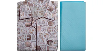 Pijama estampado y sábana azul para configuración de entrenamiento de maniquí de enfermería VEVOR.