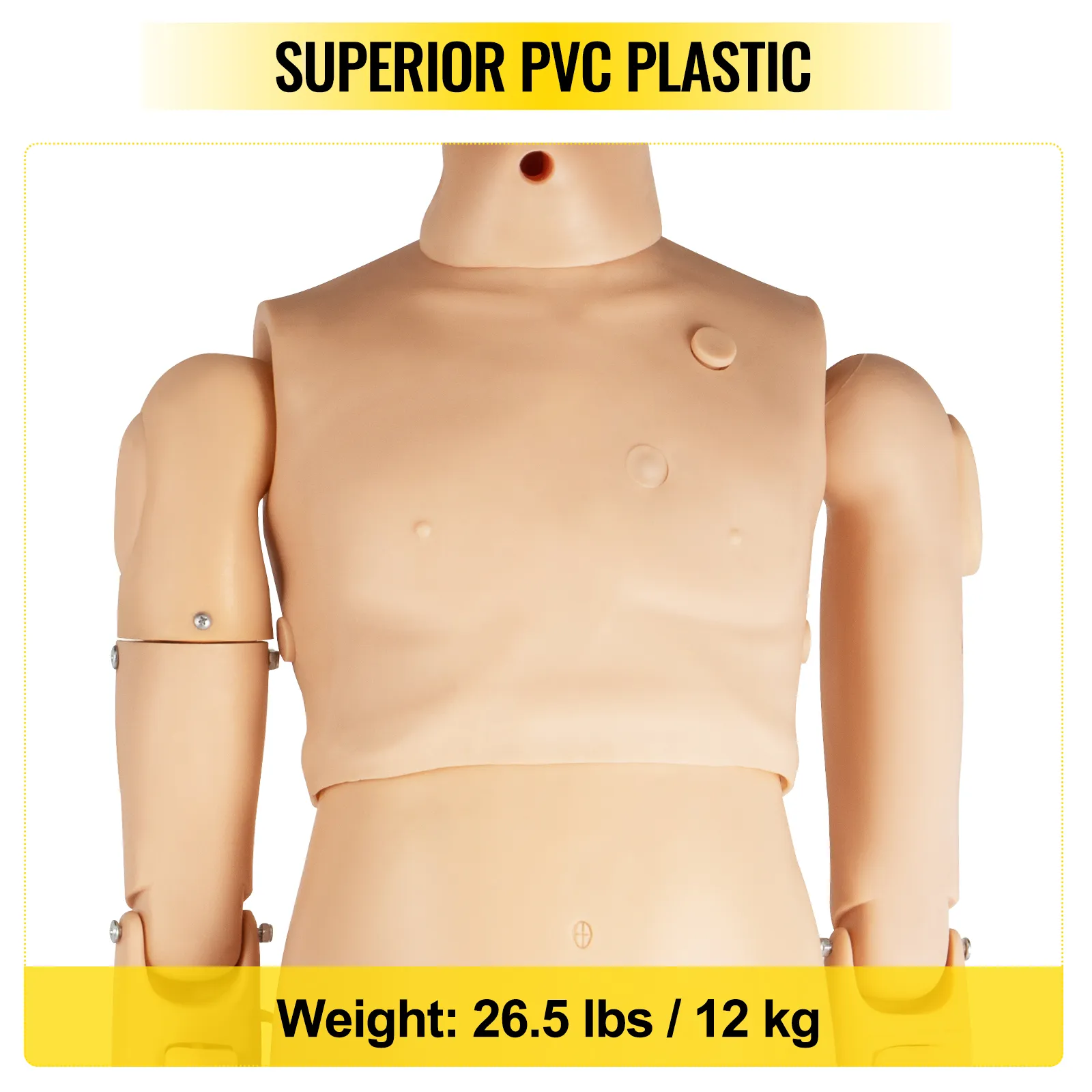 Maniquí de enfermería VEVOR fabricado en plástico PVC de calidad superior, con un peso de 26,5 libras (12 kg).