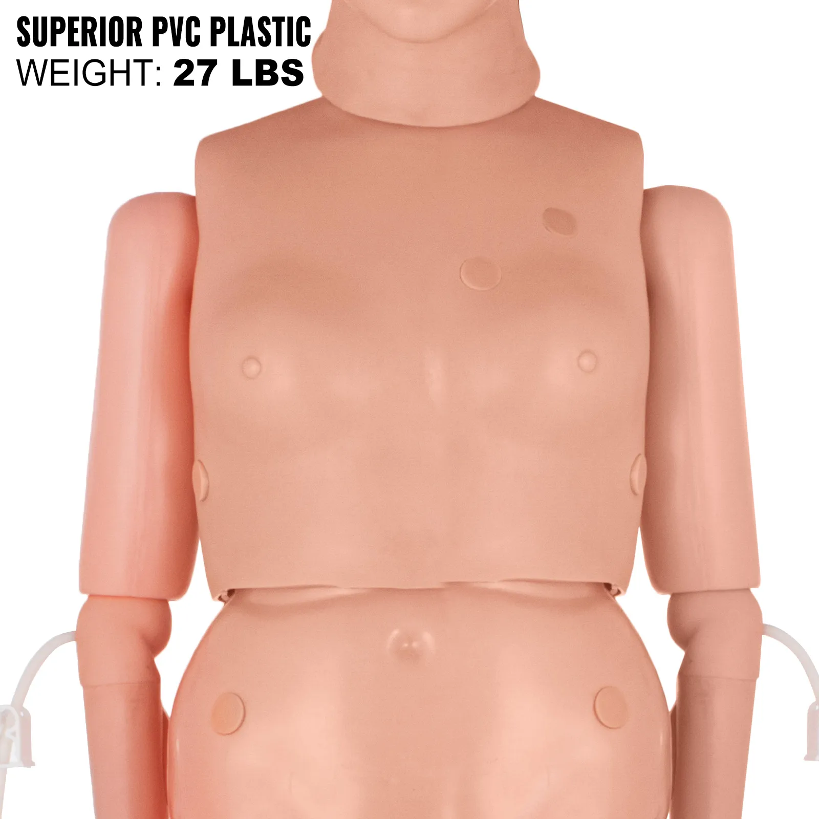 Maniquí de entrenamiento médico VEVOR, plástico pvc superior, peso 27 libras.