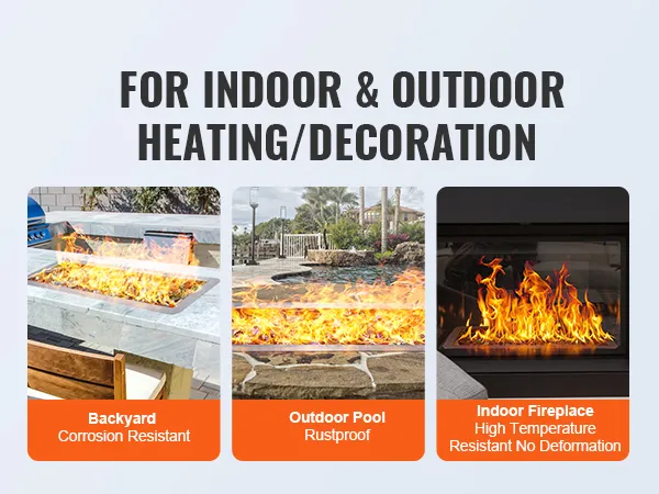 VEVOR fire pit burner kit for backyard, outdoor pool, and indoor fireplace. corrosion-resistant, rustproof.
