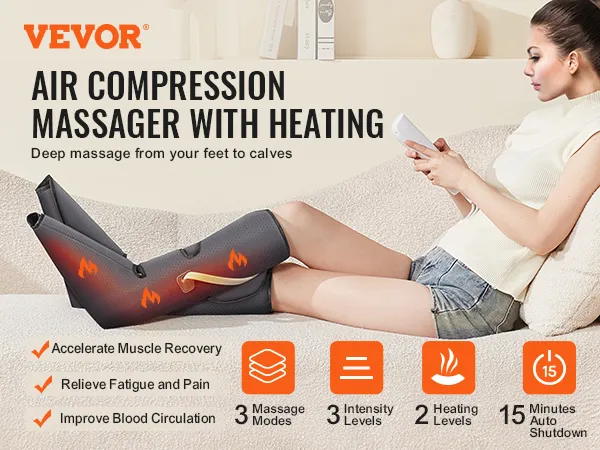 VEVOR Leg Massager with Heat, Air Compression Massager for Foot