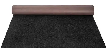 black VEVOR boat carpet roll partially unrolled showcasing its texture.