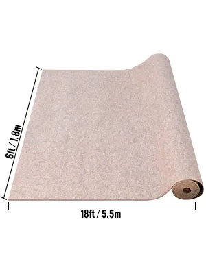 VEVOR boat carpet in beige, 18ft x 6ft roll dimensions. ideal for marine use.