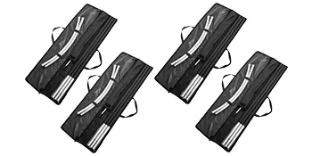 four carrying bags with VEVOR advertising flag poles neatly packed and organized.