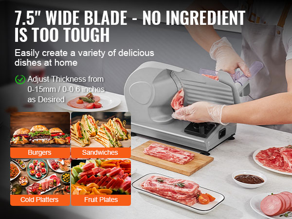VEVOR Deli Meat Slicer for Home – 7.5