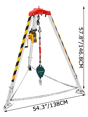 Kit treppiede per spazi confinati VEVOR con catene e puleggia.