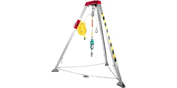 Trípode VEVOR para espacios confinados con polipasto y cadenas de seguridad