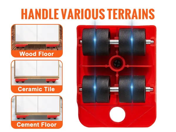 Plataforma rodante para muebles VEVOR con ruedas de polipropileno para adaptarse a suelos de madera, baldosas de cerámica y cemento.