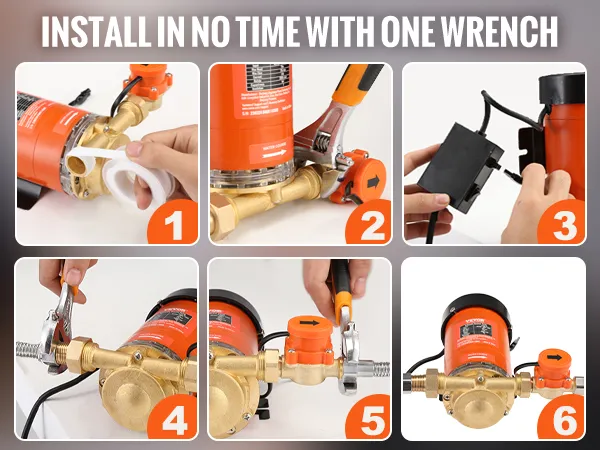 Instalación de una bomba amplificadora de presión de agua VEVOR con una llave; guía sencilla paso a paso.