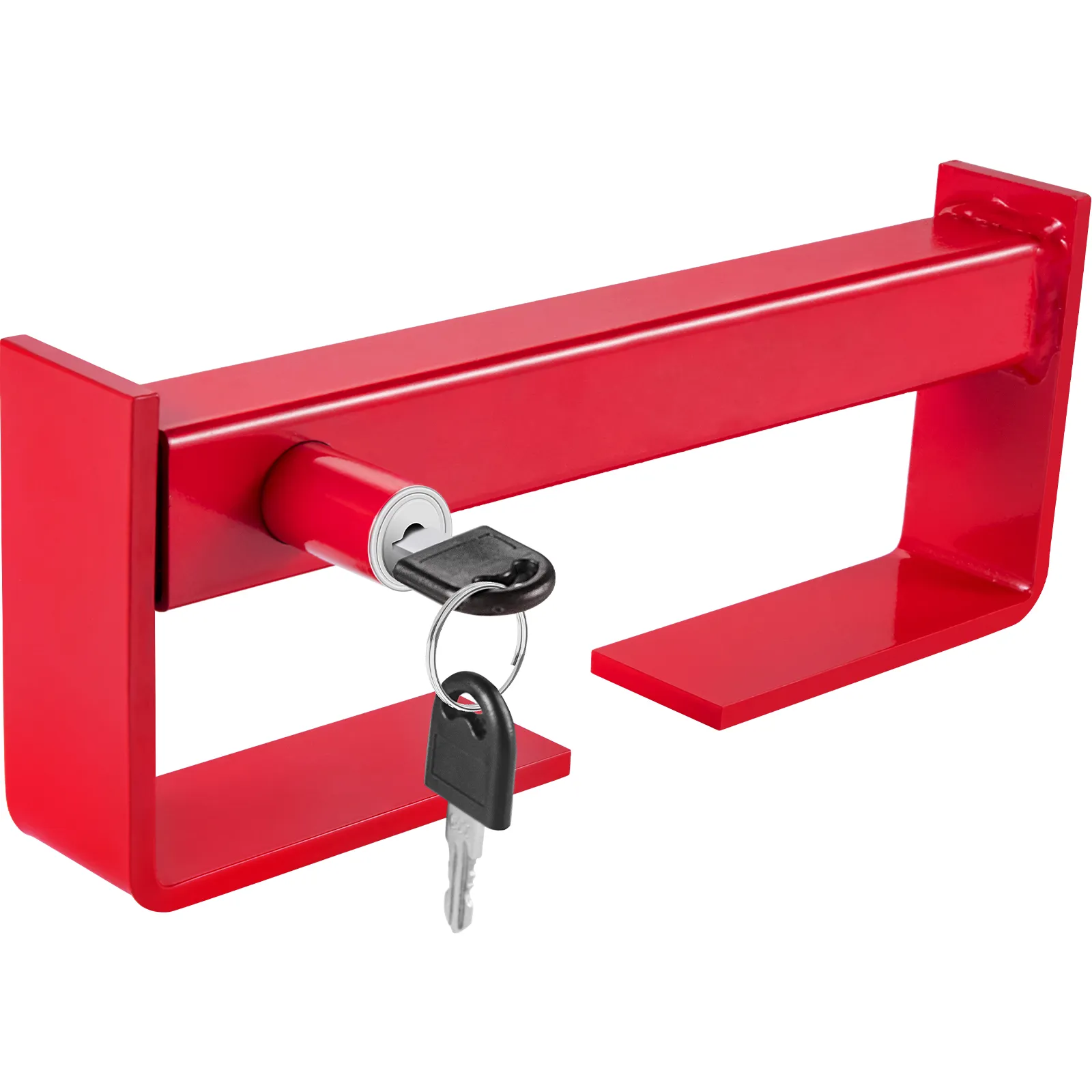 red VEVOR cargo container lock with key insertions.