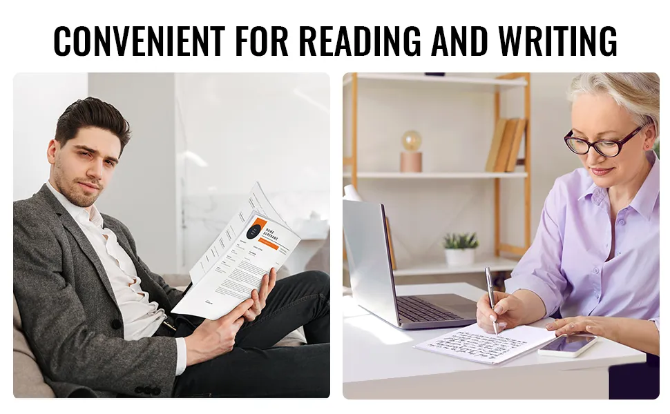 two people using VEVOR thermal binding covers for reading and writing at home and in a workspace.