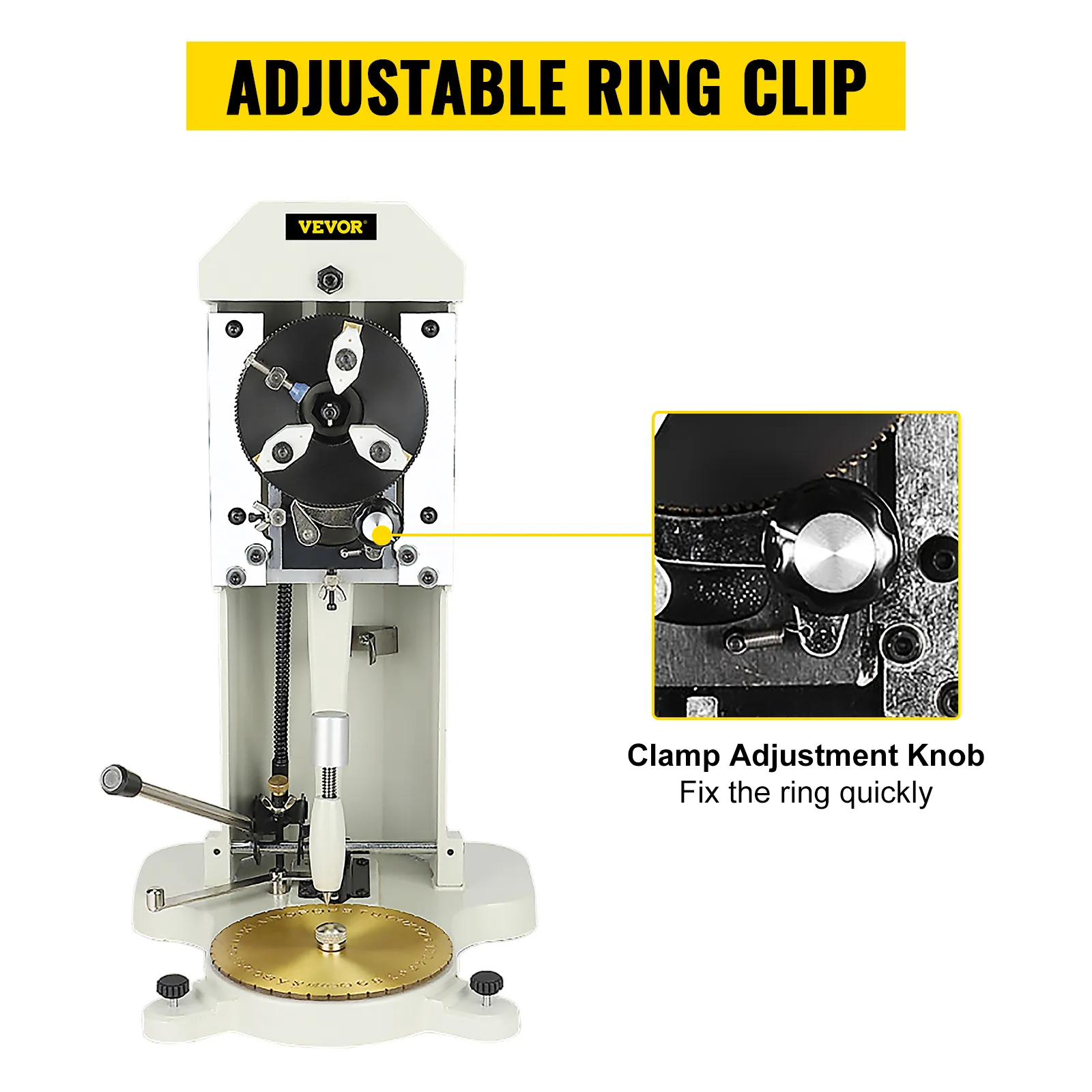 VEVOR-Ringgravierer mit verstellbarem Ringclip und Klemmeinstellknopf.