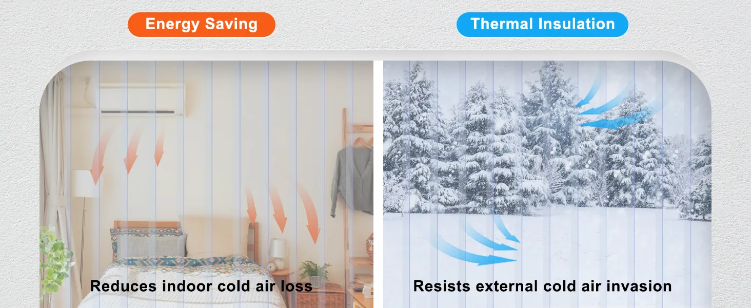 energy-saving VEVOR strip curtain reducing indoor cold air loss and resisting external cold air invasion.