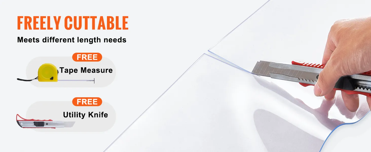 tenda a strisce VEVOR tagliabile a mano con un taglierino, include un metro a nastro gratuito.