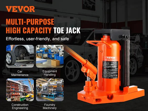 VEVOR hydraulische teenkrik voor auto-onderhoud, bouwtechniek, materieelbehandeling en gieterijmachines.