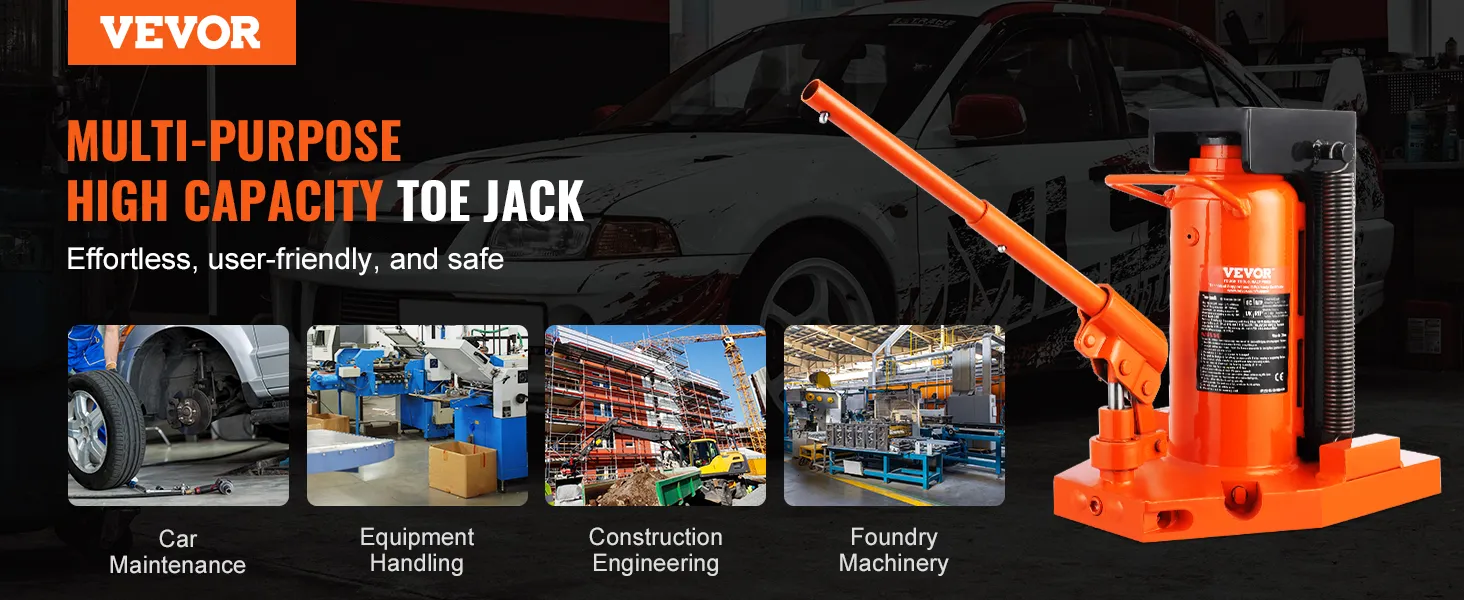 VEVOR hydraulische teenkrik voor auto-onderhoud, bouwtechniek, materieelbehandeling en gieterijmachines.