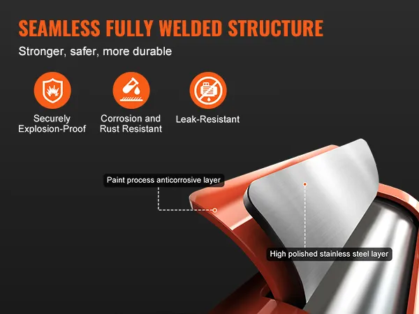 seamless fully welded structure of VEVOR hydraulic toe jack, corrosion and rust-resistant, leak-resistant, securely explosion-proof.