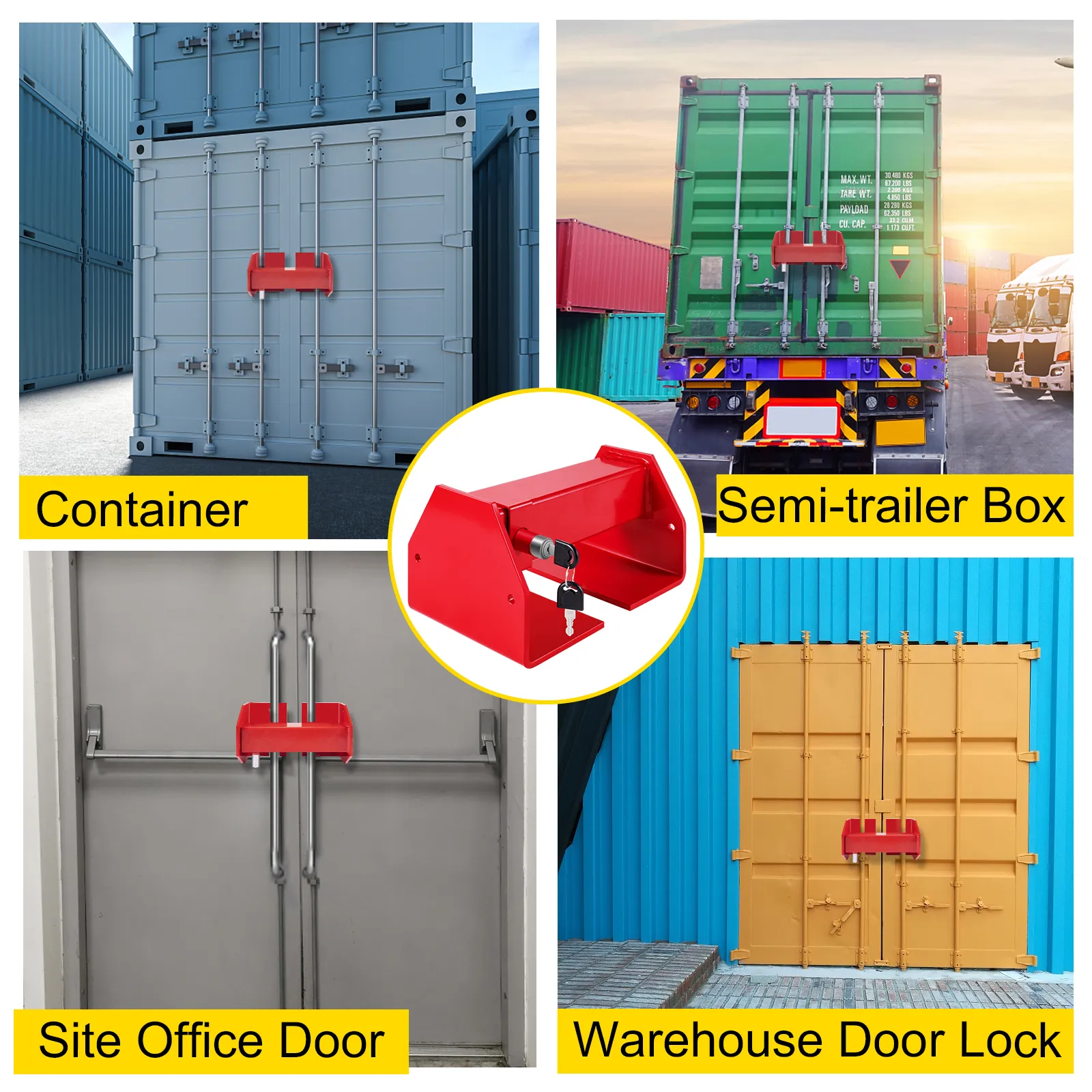 VEVOR cargo container lock for containers, semi-trailer box, office, and warehouse door locks.