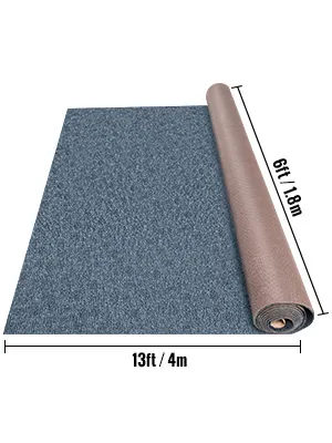 VEVOR marine carpet, 13ft x 6ft roll, blue texture with dimensions.