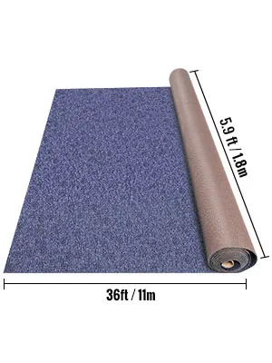 blue VEVOR marine carpet roll, 36ft/11m by 6ft/1.8m.
