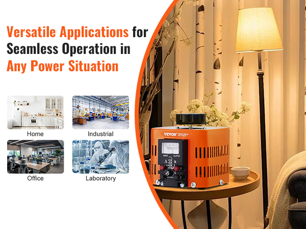 VEVOR 500VA Auto Variable Voltage Transformer, 1.7 Amp, 230V Input