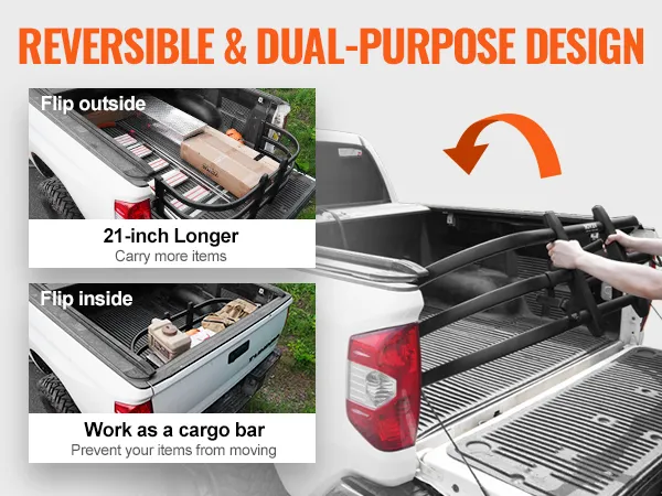 reversible and dual-purpose VEVOR truck bed extender, carry more items, prevent cargo movement.
