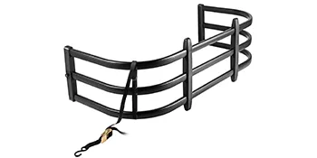 Extensor de caja de camioneta VEVOR negro con correas duraderas y soportes de montaje, vista lateral.